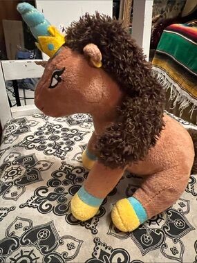 Source Unknown Brown Unicorn Plush with Yellow & Blue Accents‎